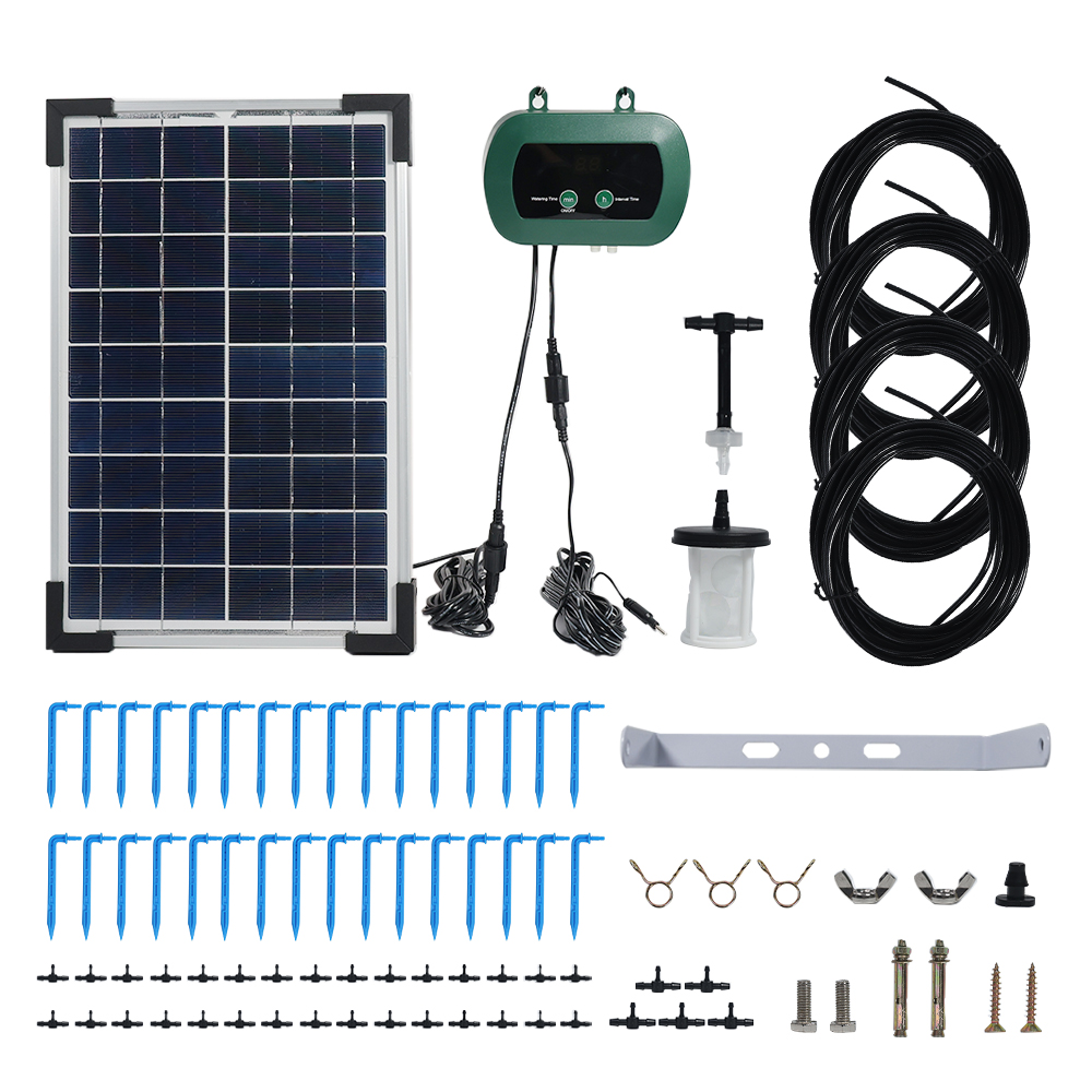 Smart Garden Watering System - ソーラー水耕栽培装置 マイクロドリップポンプ ガーデン温室散水キット スマートコントローラー ドリッパー散水灌漑システム