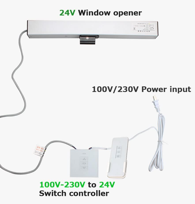 Automated Greenhouse Vent - DC 600または700または800mm SMART Life APPリモートコントロールチェーンモーター（温室換気自動窓開閉用）