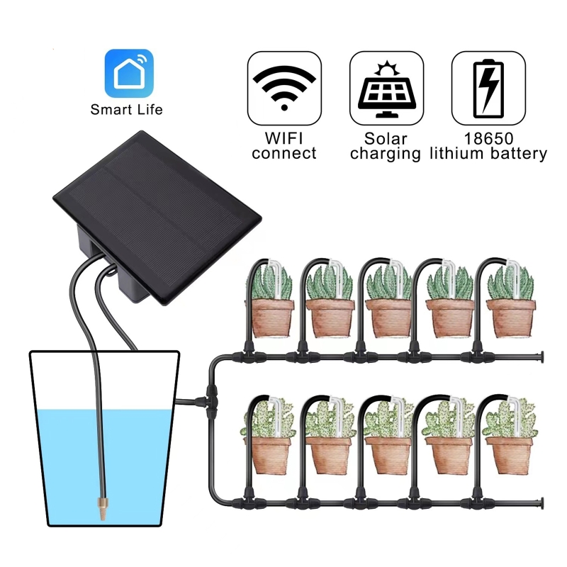 WIFI ソーラー自動散水機キットモバイルアプリリモコンホー - Smart Garden Watering System のレビューと価格
