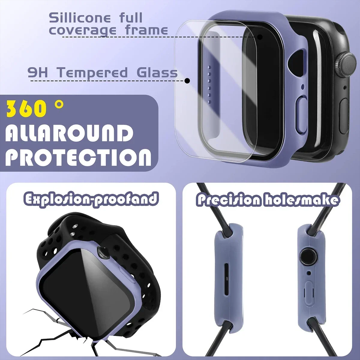 強化ガラス + カバー Apple Watch ケース 45 - Smart Garden 9 のレビューと価格